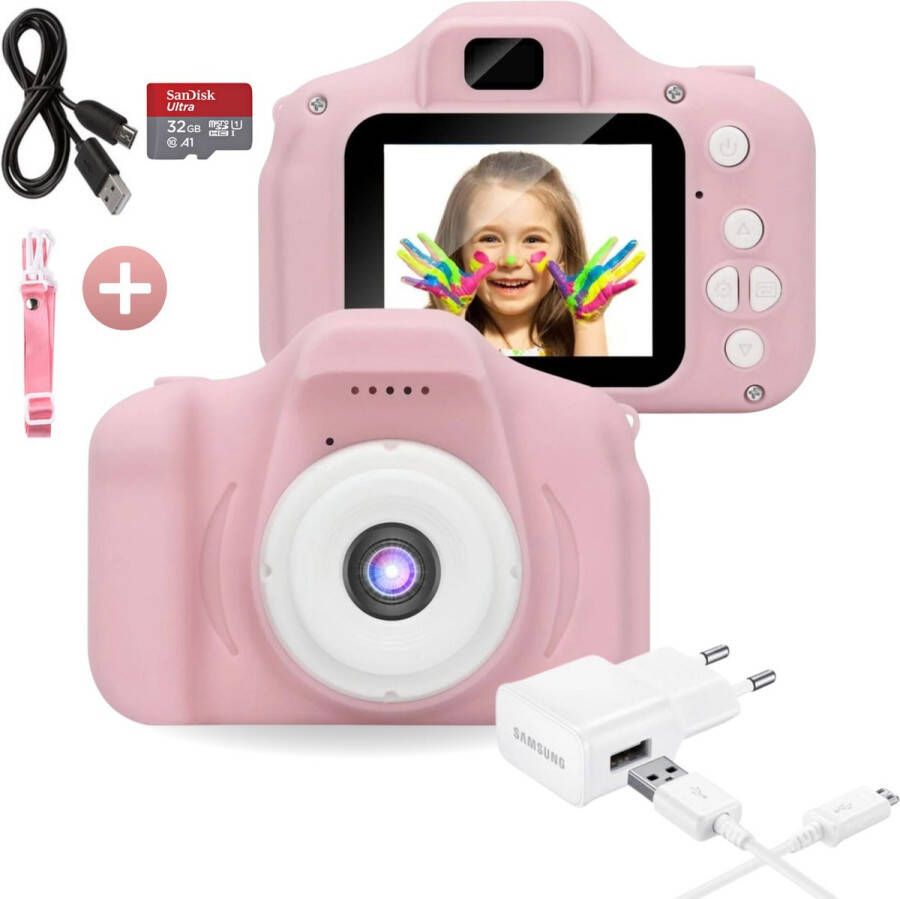 Tavvie Fototoestel voor Kinderen Digitale kindercamera Vlogcamera inclusief 32GB memorycard en lader