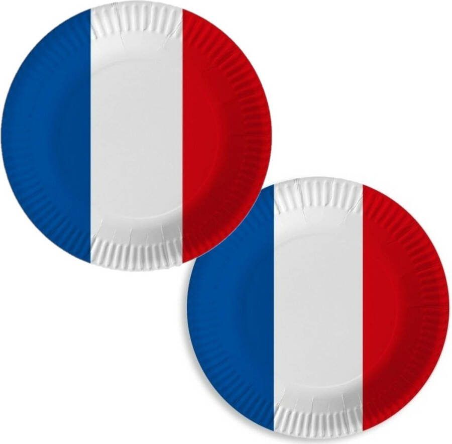 Frankrijk franse vlag gebaksbordjes 30x karton D23 cm Landen thema wegwerpservies