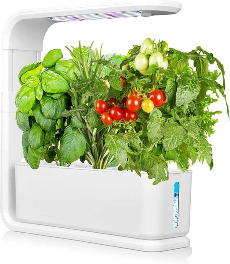 Fratersphere Indoor kweekbak Moestuin Met LED Verlichting Kweekset 60 Groeilampen 3 capsules Keuken Met Timer Verstelbare Hoogte Indoor garden Wit