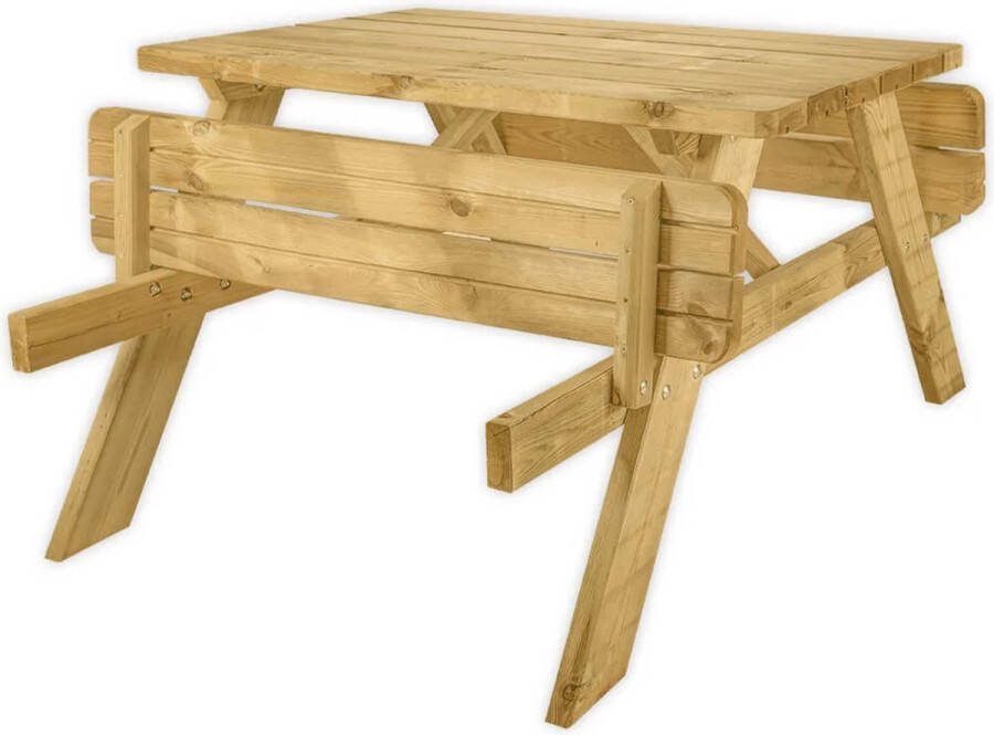 Fratersphere picknicktafel 120 x 80 cm Geïmpregneerd grenen Voor camping buiten tuin kindertafel