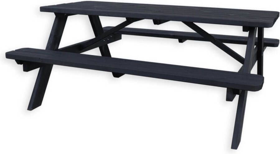 Fratersphere picknicktafel 180 x 70 zwart voor buiten camping tuin