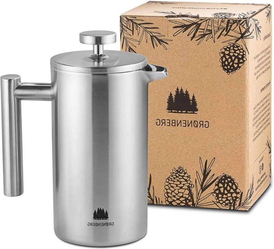 French Press cafetière rvs 06 L (3 kopjes) dubbelwandig metaal reservefilters handleiding