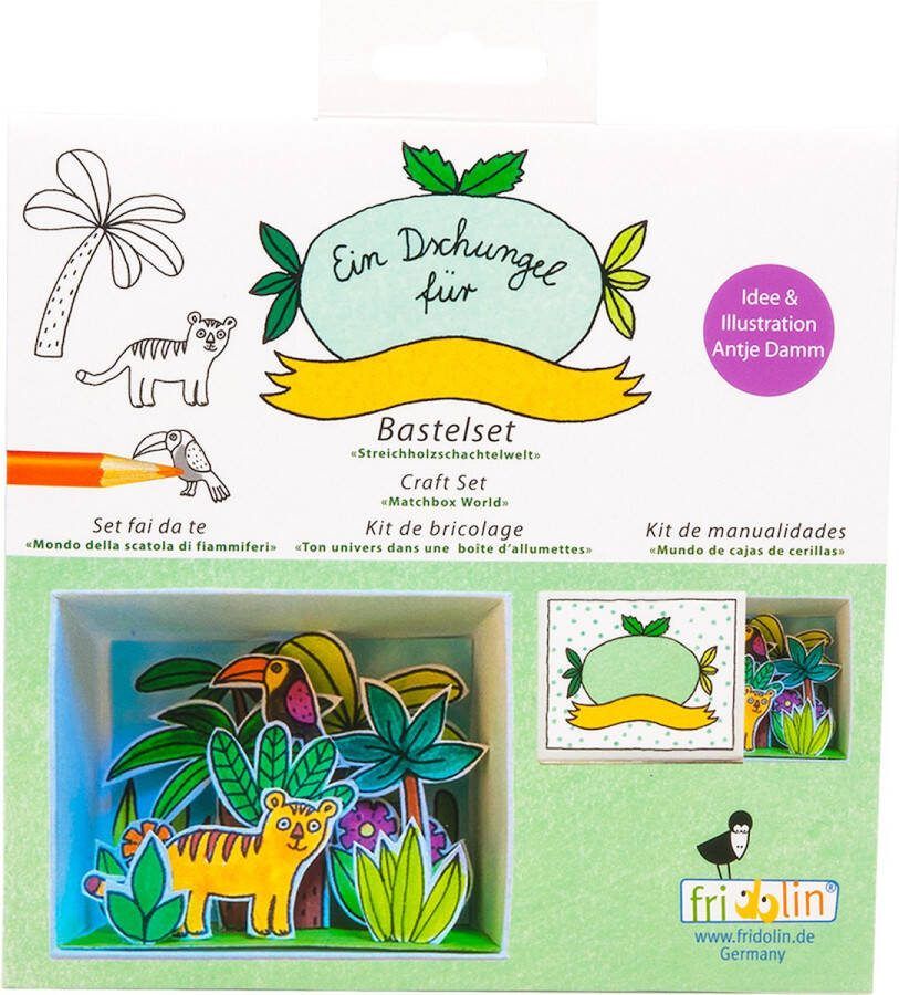 Fridolin Luciferdoosje Knutselset 6 6x2 8x5 2 cm Jungle