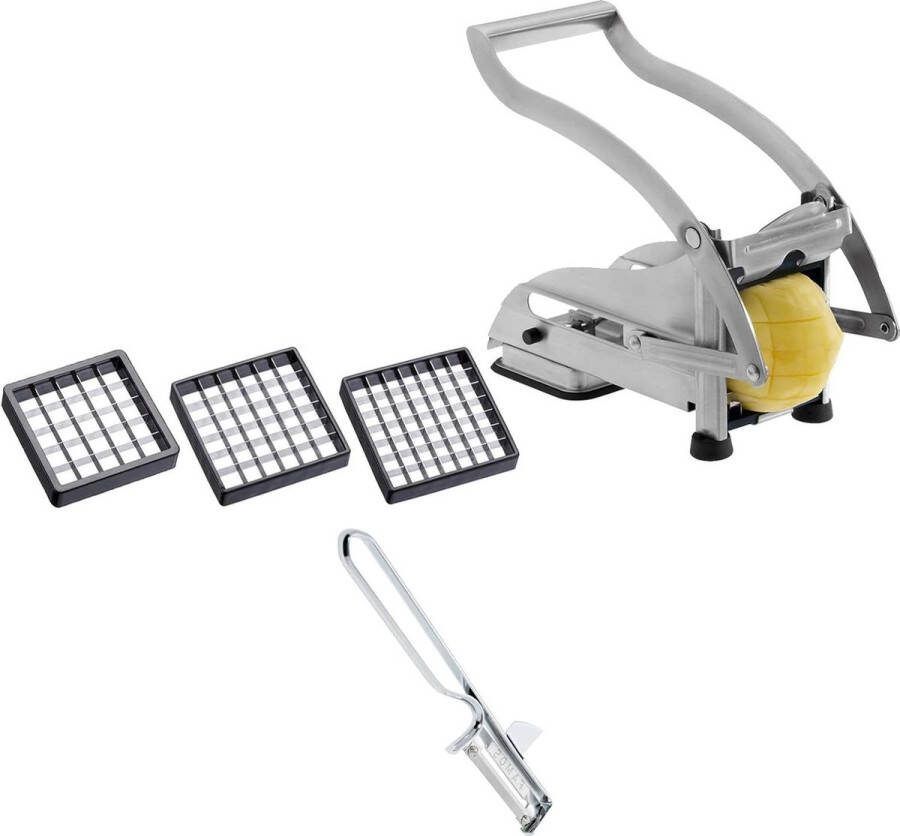 Frietsnijder en dunschiller set Fingerfood groente- en fruitrepen met 3 snij-inzetstukken Aardappelschiller 118122E7 french fry cutter