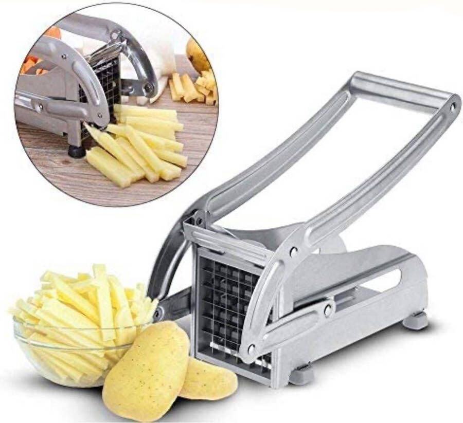 Frietsnijder roestvrijstalen aardappelsnijder Uiensnijder Uienkam Snijhulp voor uien aardappels en groenten Aardappel Snijmachine Perfect Gesneden Aardappelen met Gemak Keukengerei Keukenmachine Hakmolen Rasp
