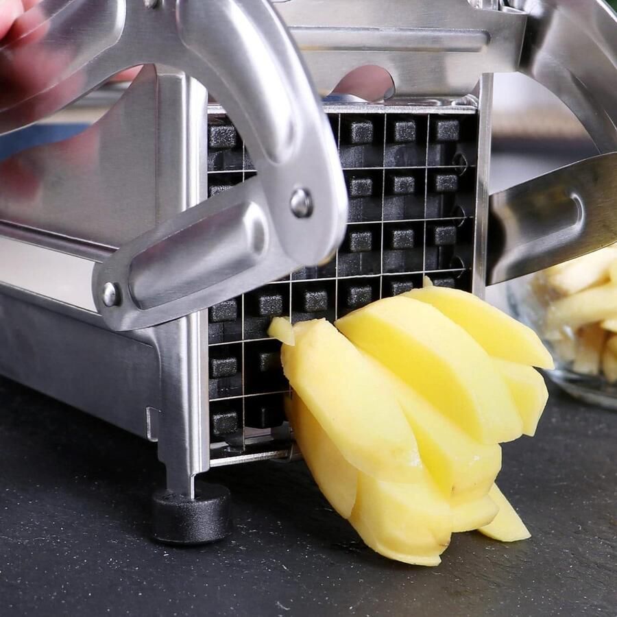 Frietsnijder van roestvrij staal aardappelpers met 2 snij-inzetstukken vaatwasmachinebestendige fruit groente en kaassnijder