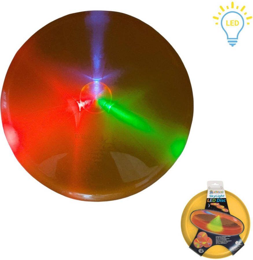 Frisbee LED Sky Light Geel 27 5 cm Incl Batterijen