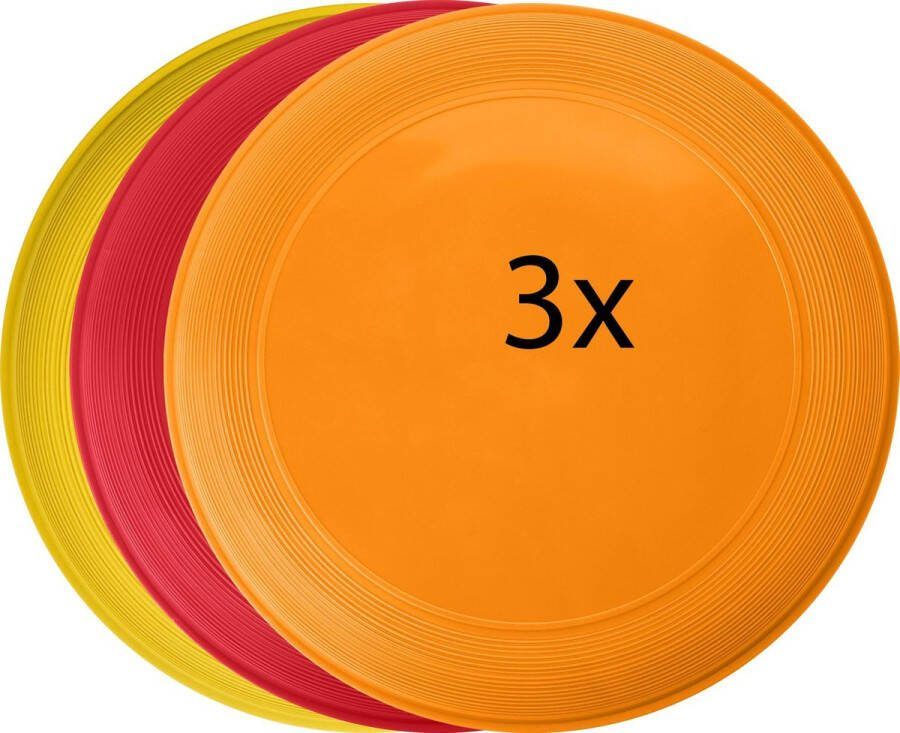 Frisbee set 3 Frisbees in een set Frisbeeset Strandspeelgoed Oranje Geel Rood