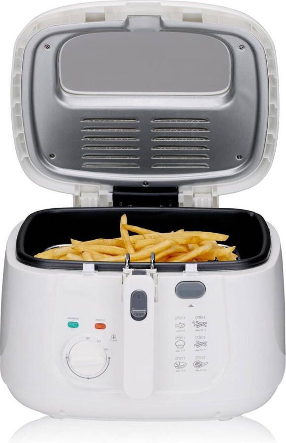 Friteuse 1800 watt 25 l alles 190 °C wit krachtige frituurpan