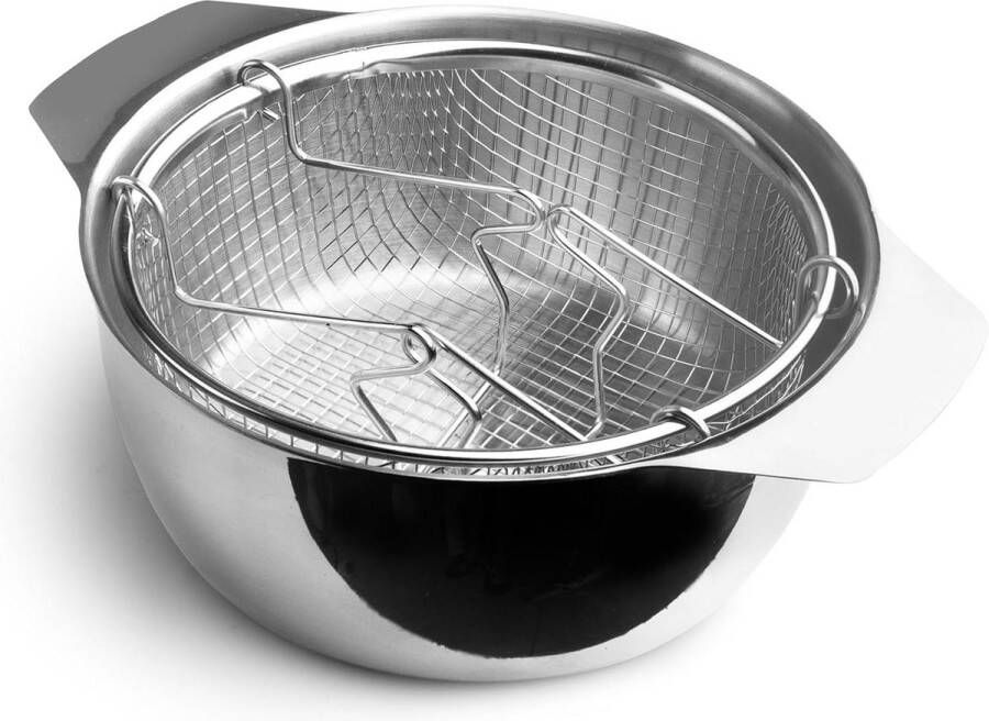 Friteuse mand deksel inductie 20 cm roestvrij staal geschikt inductie Voordeelmarkt