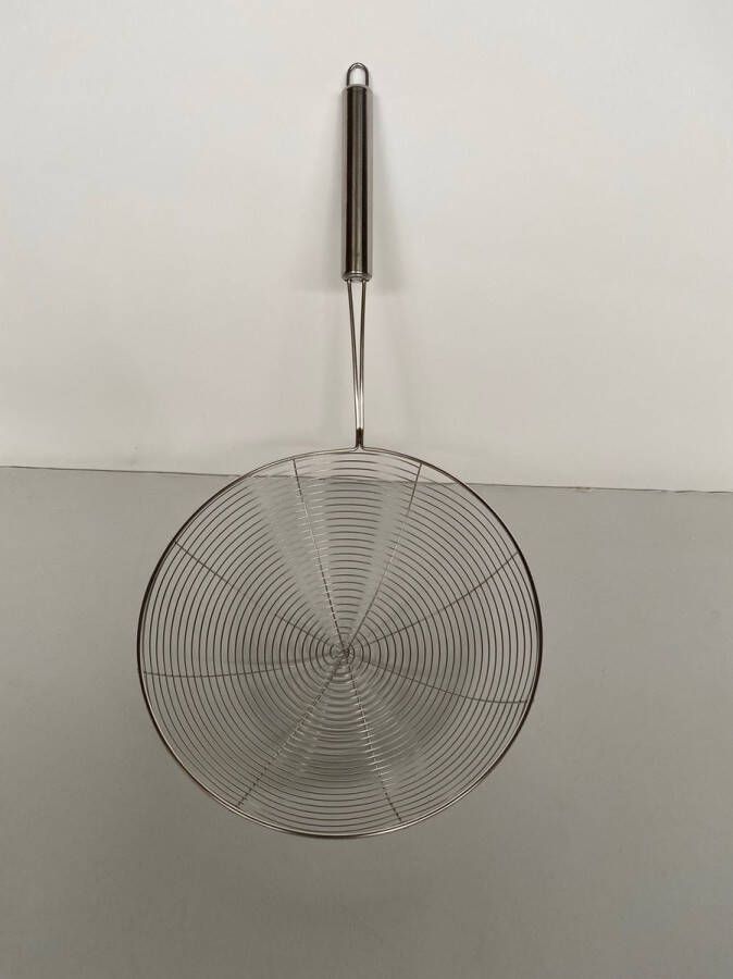Frituurschep schuimspaan metaal RVS 41 5cm