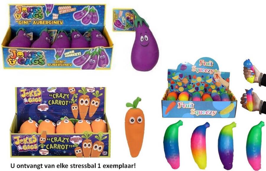 Fruit stressballen Banaan Aubergine Wortel Fidget Toys Voor de hand Kinderen