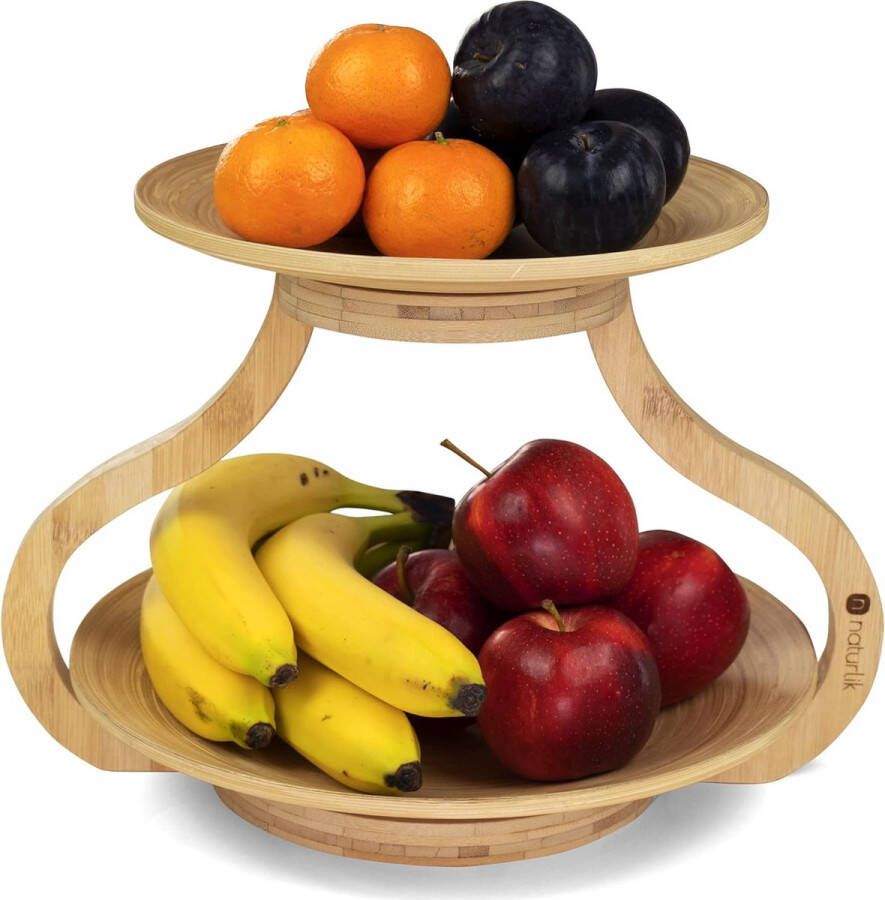 Fruitetagère uitneembare fruitschalen etagère 2 etagère fruitschaal modern bamboe etagère hout fruitschaal fruitmand fruitopslag