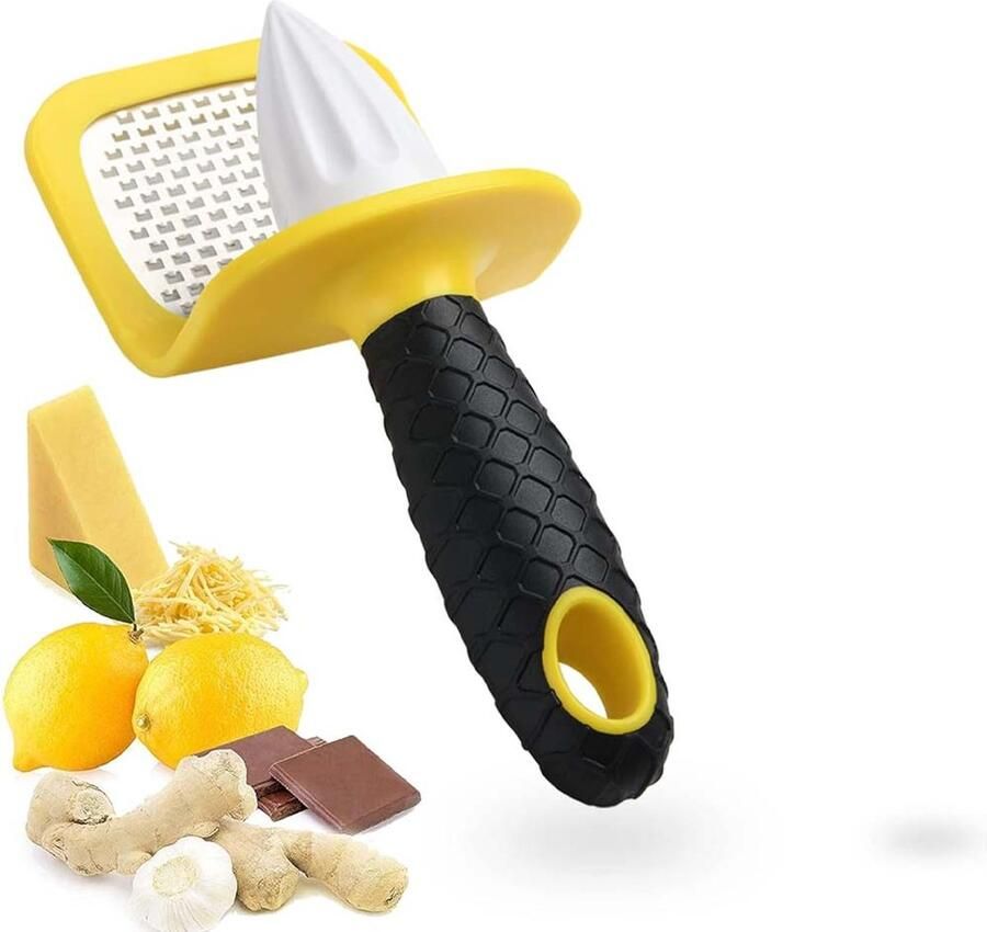 Fruitpers -Handpers- Limoenpers Handcitruspers Kaasrasp & Citroenzester-Multifunctionele Citroenpers- met extra scherp roestvrijstalen mes voor het raspen van Parmezaanse kaas-Citrus- Nootmuskaat