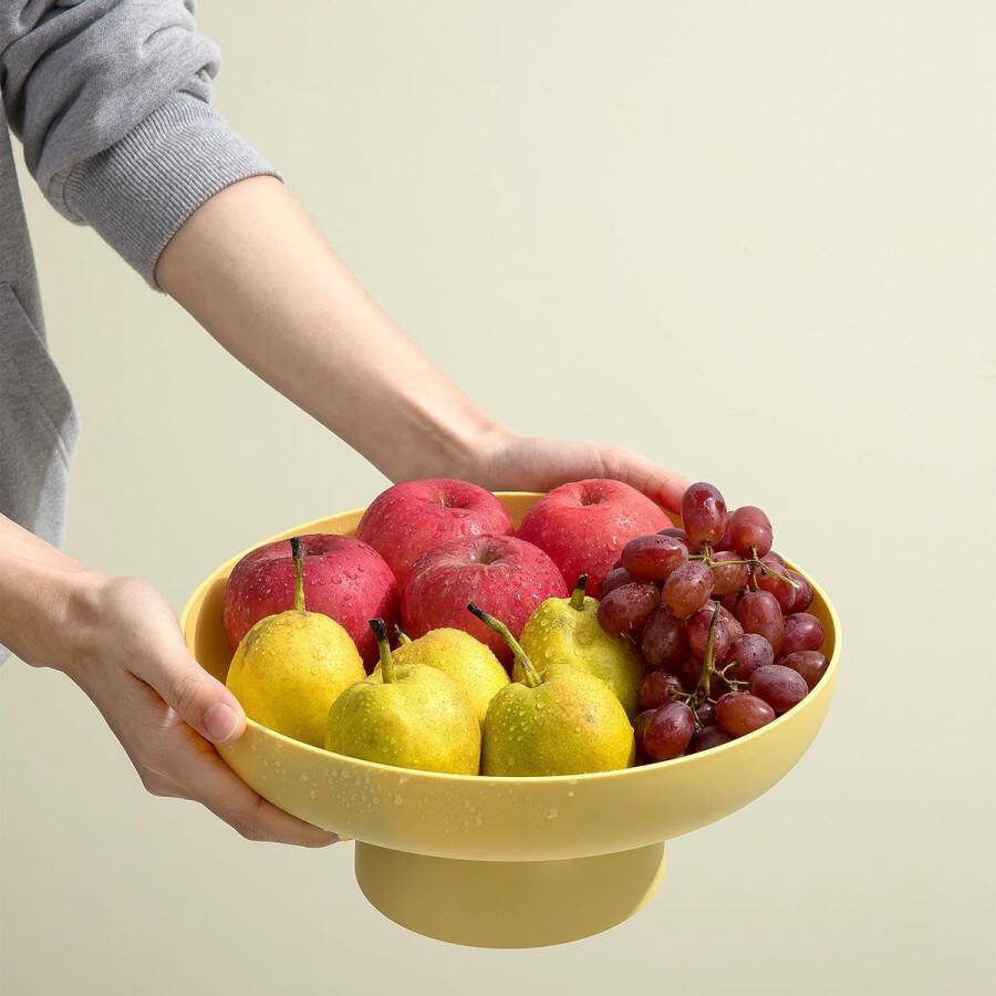Fruitschaal Fruitmand Multifunctionele Afvoer Fruit Snack Cake Opbergrek Woonkamer Eettafel Fruitstandaard (geel)
