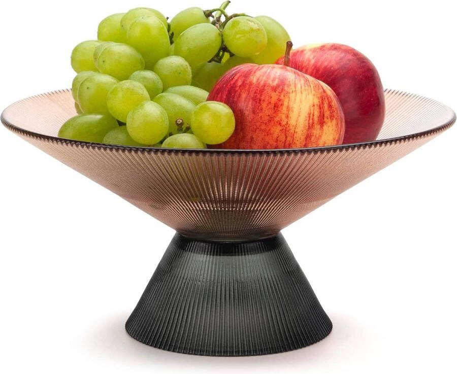 Fruitschaal op voetstuk Decoratieve kom voor tafelblad Oranje fruitmand voor aanrecht met glazen Woonkamerdecoratie Eetkamer