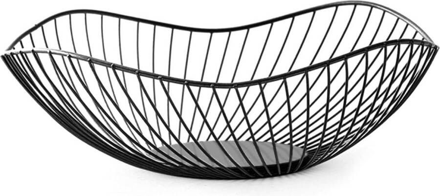 Fruitschaal zwart fruitschaal metaal fruitmand modern fruitmand anti-roest duurzame fruitmanden desktop fruit etagere 25 5 x 10 cm