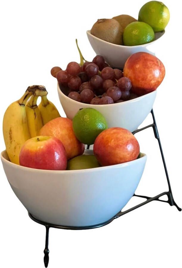 Fruittaartstandaard 3 niveaus robuust en stabiel hoogwaardige fruitschaal fruittaartstandaard voor meer ruimte in de keuken decoratieve keuken fruittaartstandaard creatieve decoratie voor fruit gebak snoep