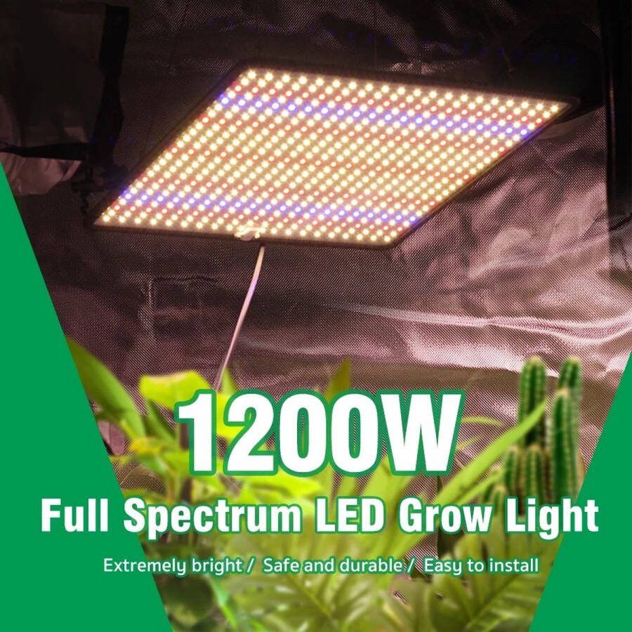 Fullspectrum Groeilamp Kweeklamp geschikt voor kweektent Kweeklampen 1200W (40W) 500 LED 30x30cm