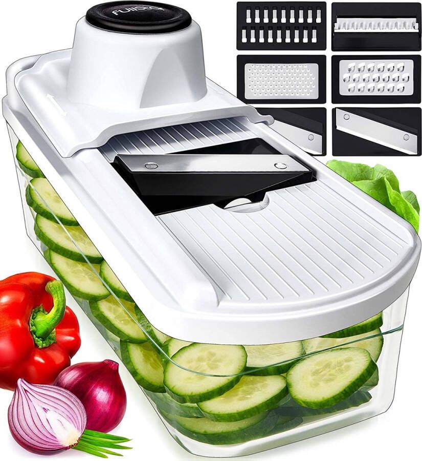 Fullstar Mandoline Snijmachine Plantaardige Snijmachine en Plantaardige Rasp Aardappelsnijmachine Voedselsnijder Veggie Snijmachines Mandoline Snijmachine Rasp Slicer Fruit Snijmachines voor Fruit