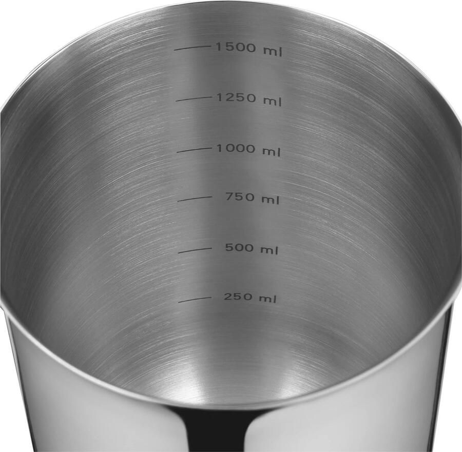 Function Bowls mengkom 1 5 l met handgreep roestvrij staal schaalverdeling vaatwasmachinebestendig zilver & Profi Plus roerflits 27 cm garde roestvrij stalen ballen Cromargan roestvrij