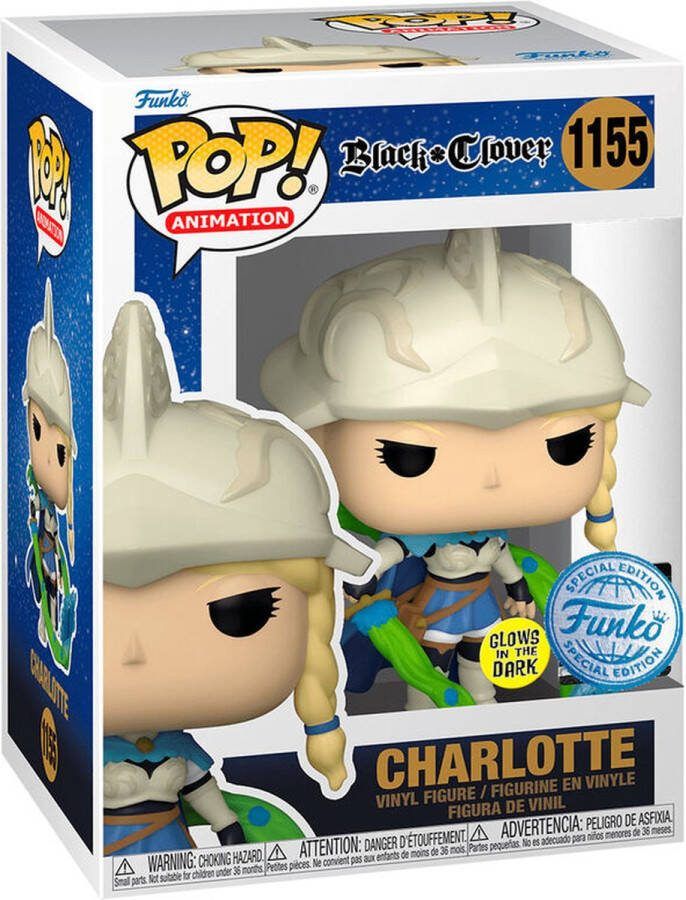 Funko Pop! Black Clover Charlotte #1155 GITD Exclusive Glows in the Dark