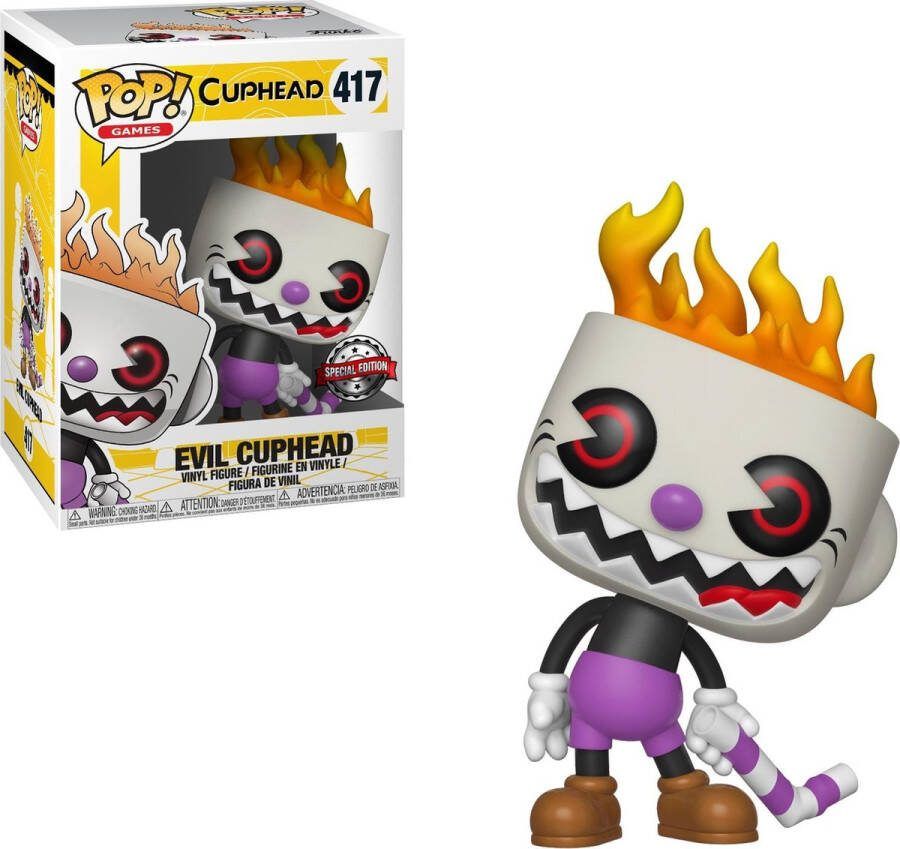 Funko Pop! Games: Cuphead Evil Cuphead #417 Hot Topic Exclusive [Box conditie 7.5 10]