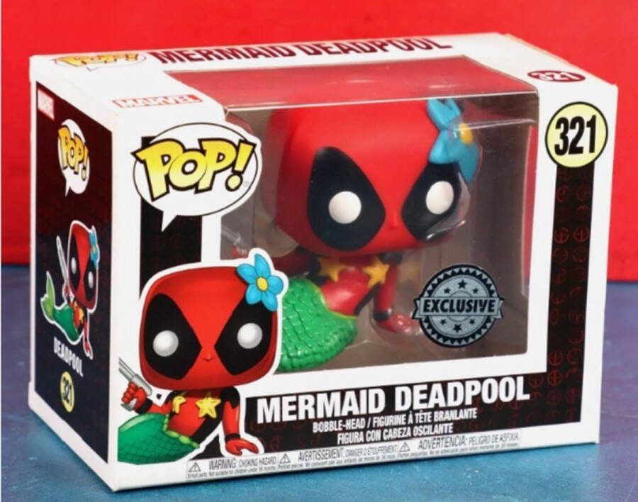 Funko Pop Mermaid Deadpool #321 Exclusive Sticker Box Bottom 2018