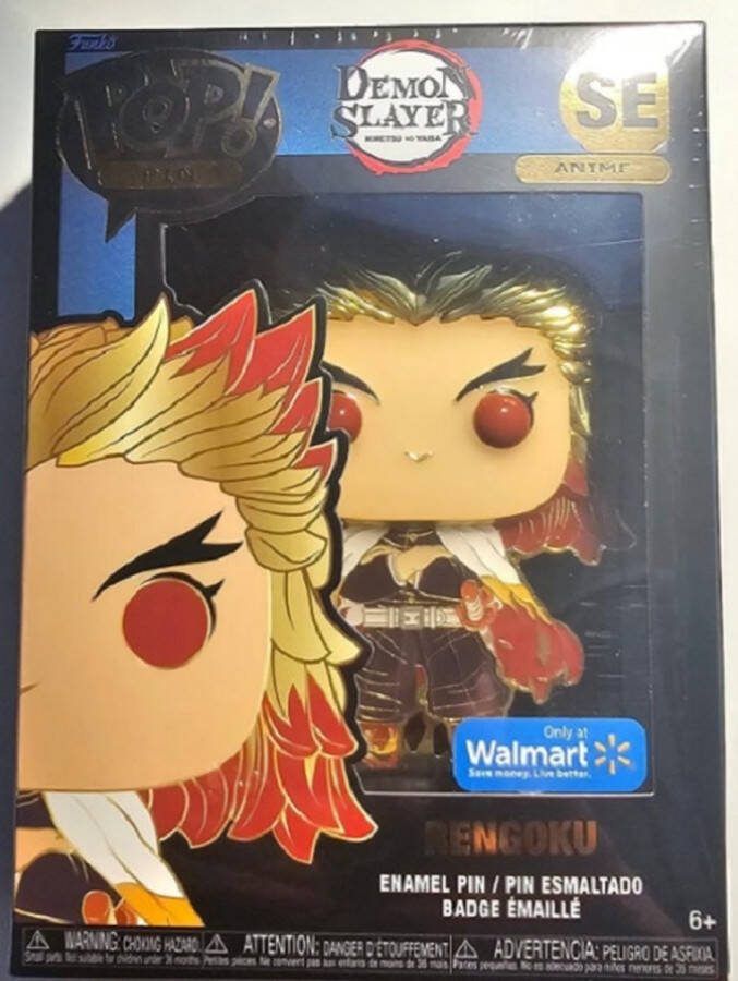 Funko Pop Pin Demon Slayer Rengoku Walmart Exclusive SE Anime New Enamel Pin