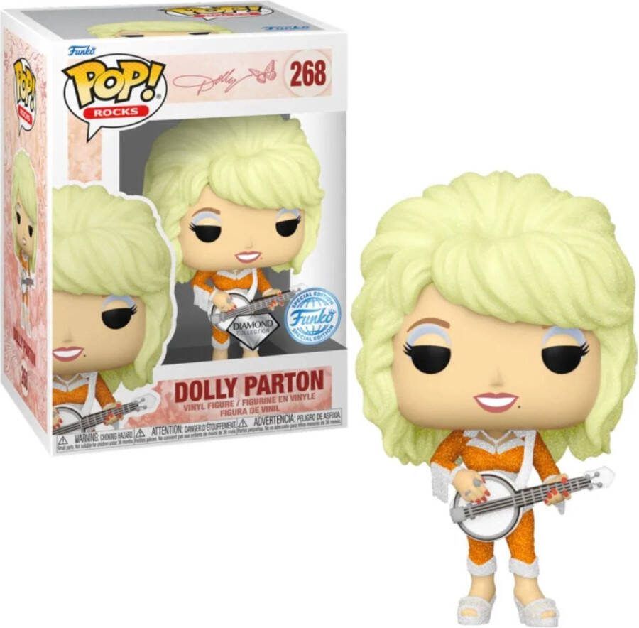 Funko Pop! Rocks Dolly Parton #268 DIAMOND COLLECTIE verzamelfiguur