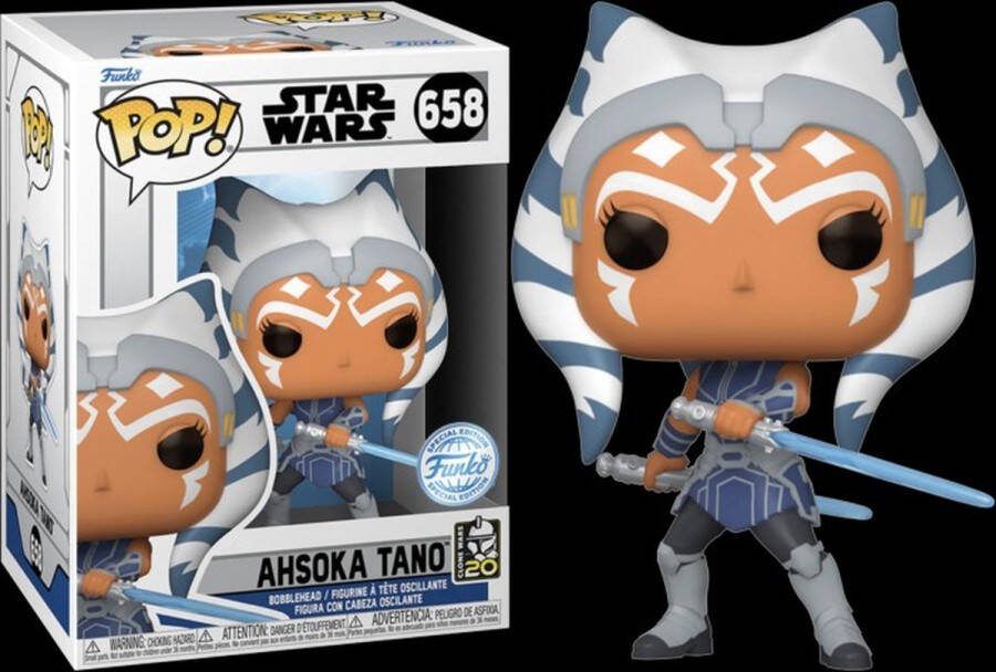 Funko POP Vinyl Star Wars AHSOKA TANO Special Edition Clone Wars 20th Anniversary #658