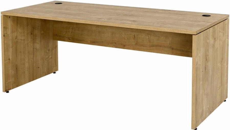 Furni24 Nuvi bureau 160 cm x 80 cm x 75 cm saffier eiken decor inclusief monitorstandaard