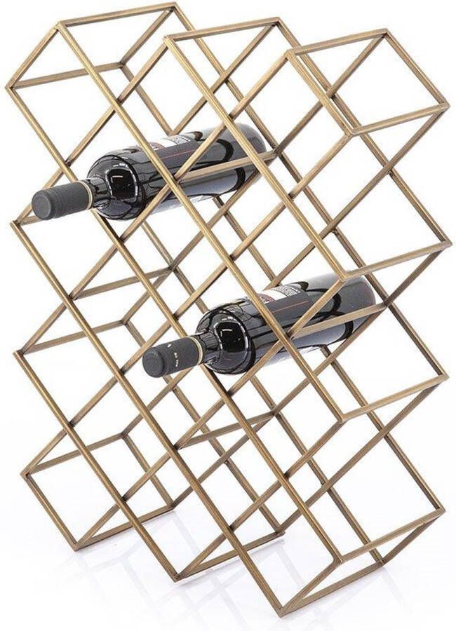 Furnilux Wijnrek Burly goud metaal large 19 x 43 x 57 cm