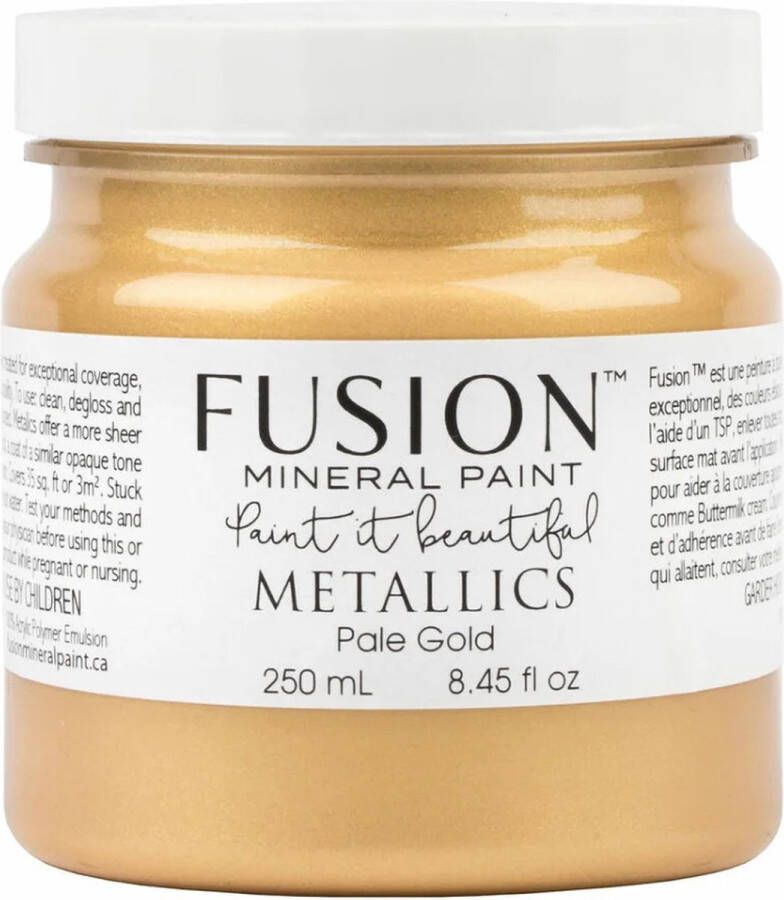 Fusion Metallic paint Meubelverf Bleek Goud Acrylverf Pale Gold- 250 ml