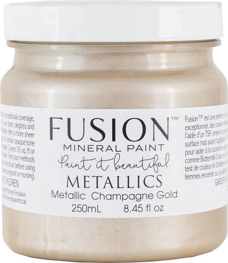 Fusion Metallic paint Meubelverf Champagne Goud Acrylverf Champagne Gold 250 ml