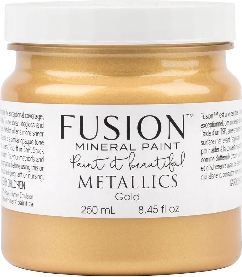 Fusion Metallic paint Meubelverf Goud Acrylverf Gold 250 ml