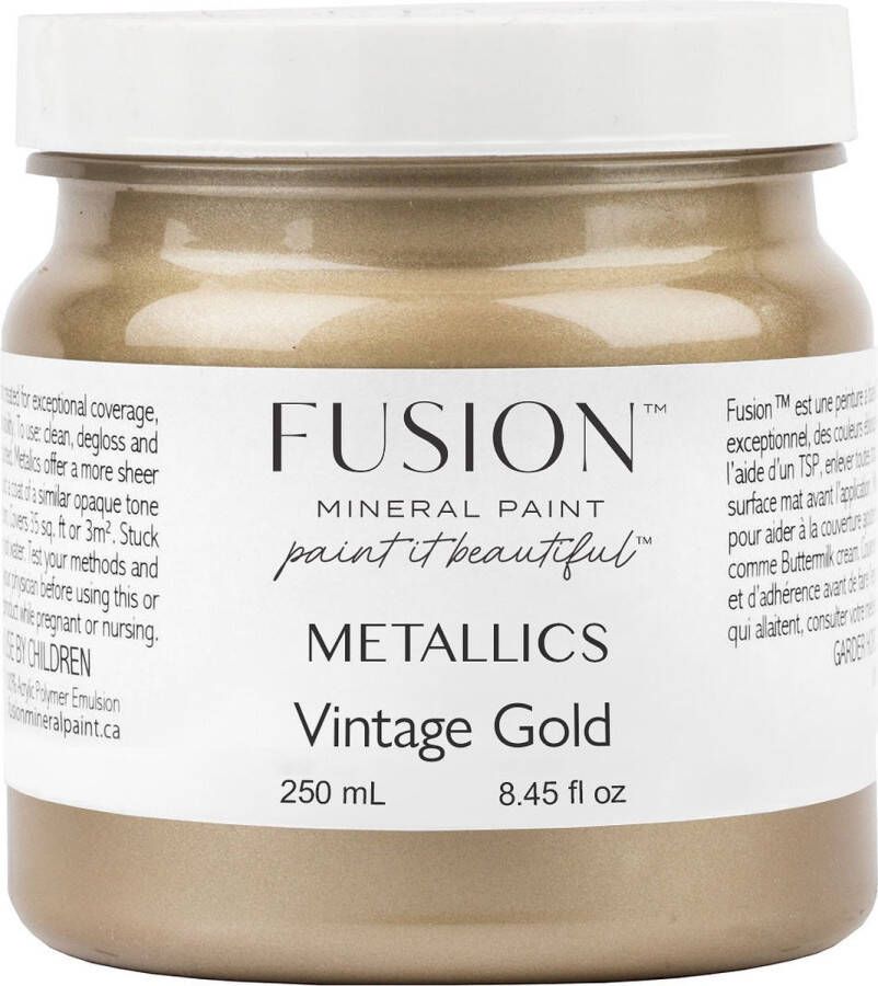 Fusion Metallic Paint Meubelverf Vintage Goud Acrylverf Vintage Gold- 250 ml