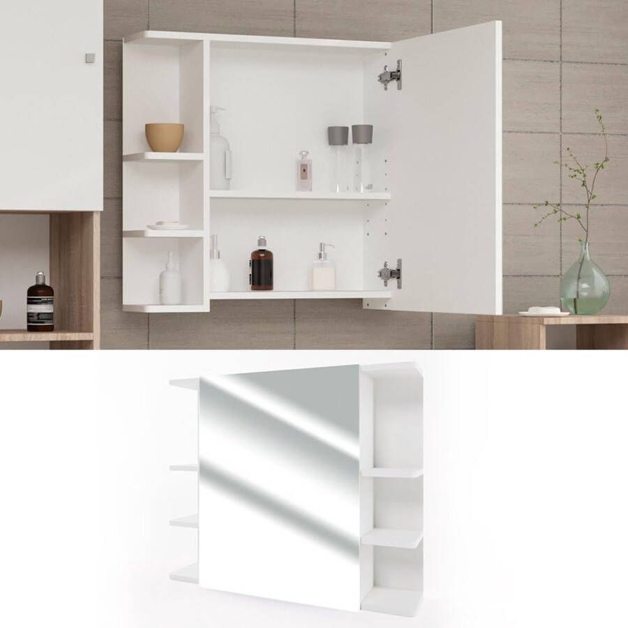 Fynn spiegelkast 80 cm badkamerspiegel hangspiegel (wit)