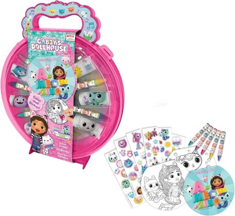 Gabby`s Dollhouse Kleurkoffer Hobby Met kleurtjes stickers en kleurboek