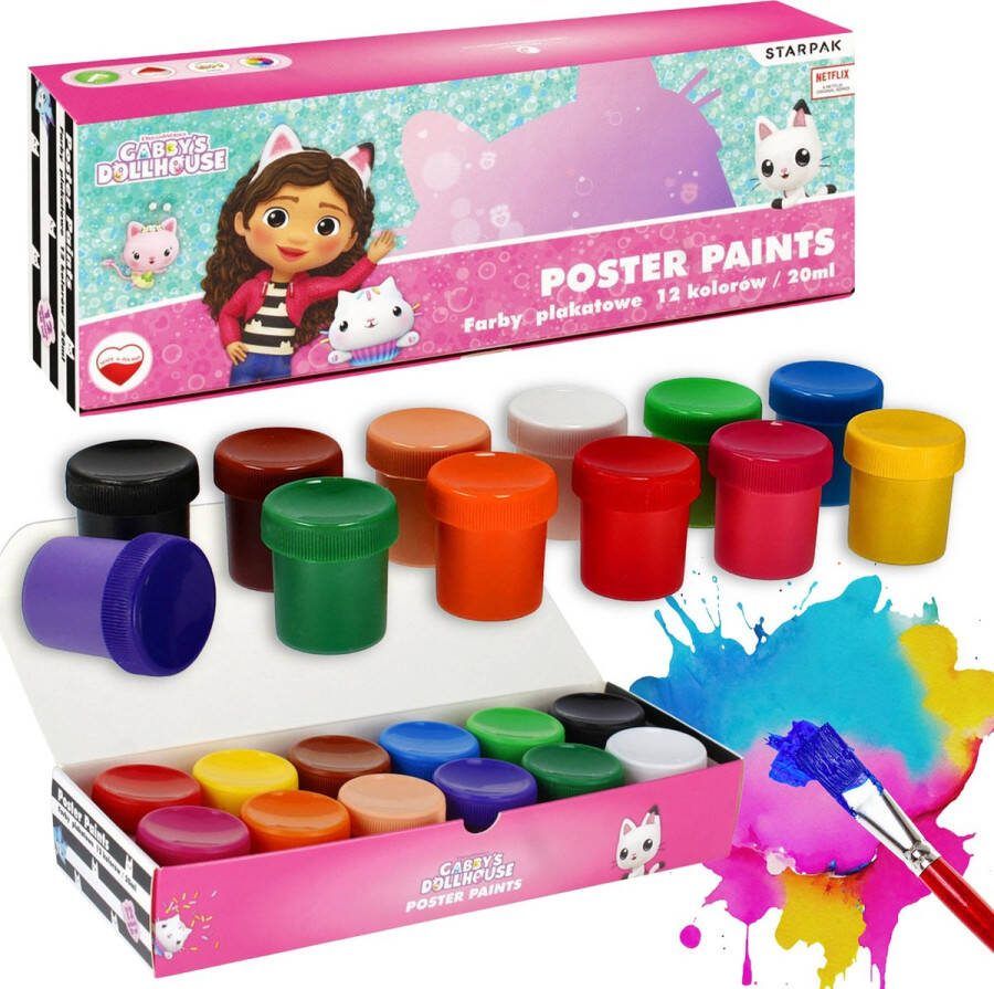 Gabi's Poppenhuis Plakkaatverf 12 Kleuren 20ml