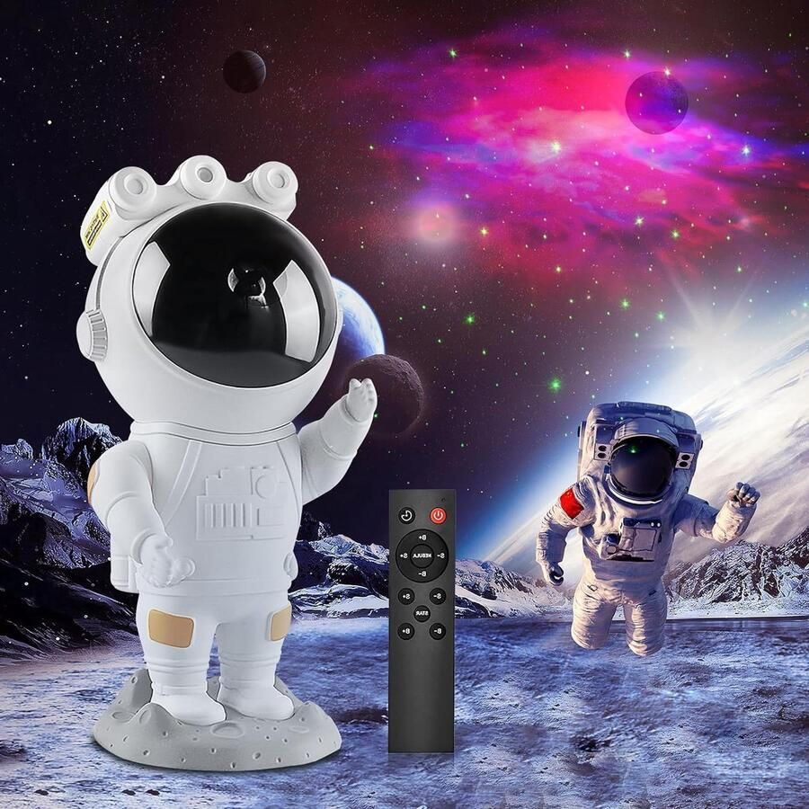 Galaxy Star-projector Sterrennachtlicht met nevel timer en afstandsbediening slaapkamer en plafondprojector beste cadeaus voor kinderen astronaut thema Nachtlampje volwassenen
