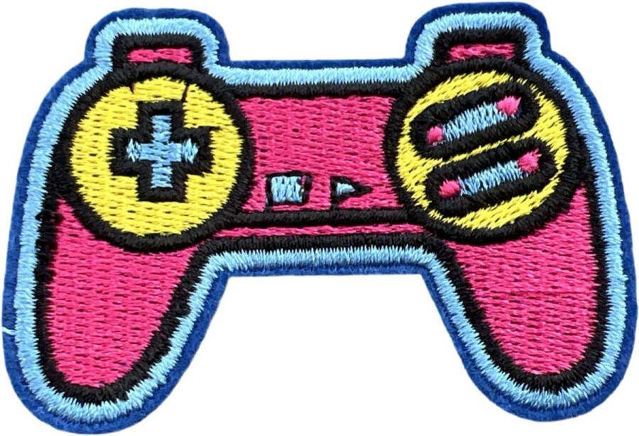 Game Controller Console Joystick Strijk Embleem Patch 7.9 cm 4.8 cm Roze Blauw Geel