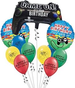 Game on -happy birthday-ballonnen game controller set 11 delig-verjaardag