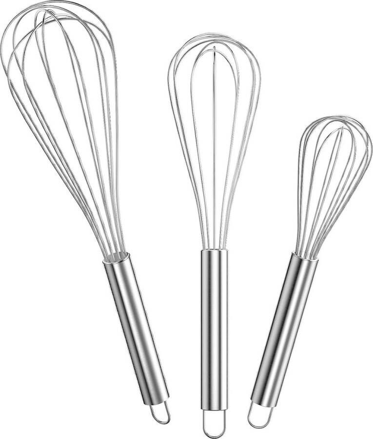 Garde set roestvrij staal 3 stuks bevat 21 cm 26 cm 29 cm voor het mengen roeren van deeg eieren opschuimen kloppen hoge kwaliteit Whisk voor woonkeuken eetkamer zilver