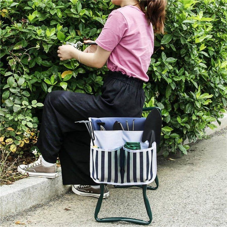 Garden Kneeler Seat Kruk met Gereedschapstas Opvouwbare Garden Kneeler Tool Bags Outdoor Work Portable Storage Seat Bag Geassorteerde kleur Kniebank