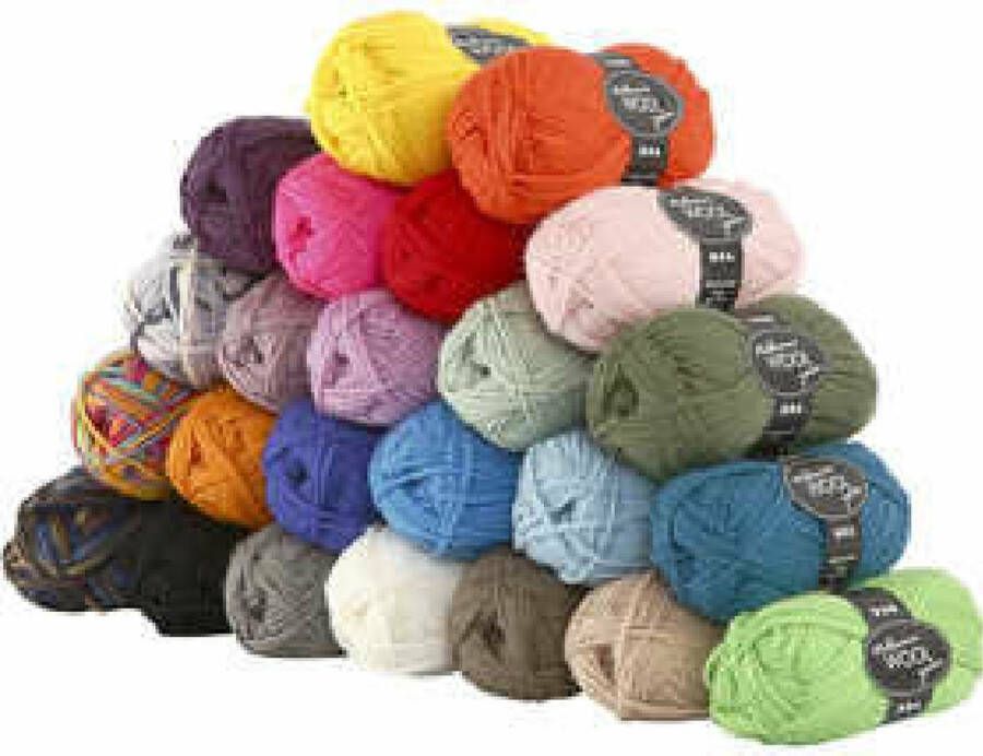 Garen 100% Wol Melbourne garen Verschillende kleuren L: 92 m 24x50gr 2 verpakkingen