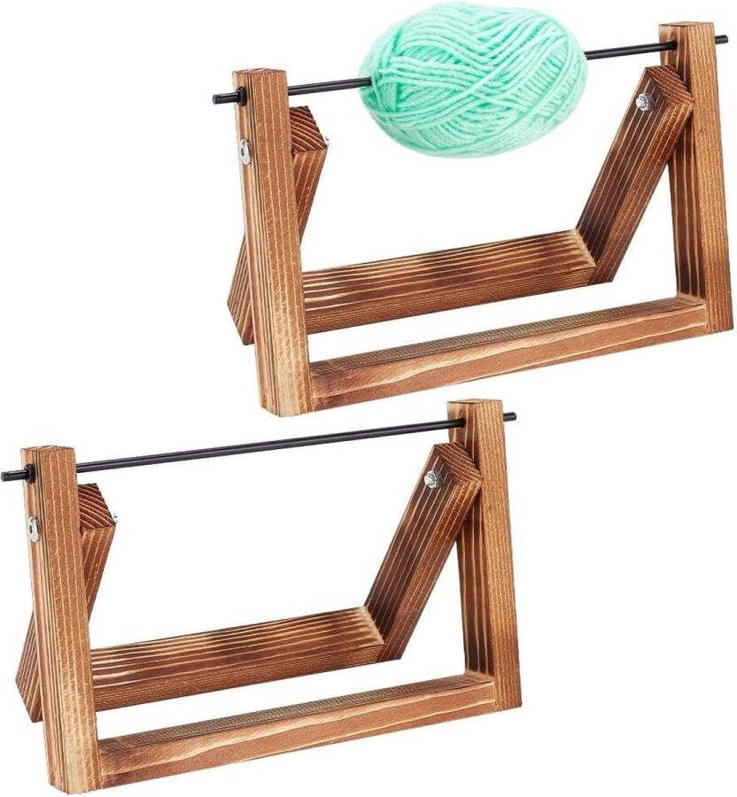 Garen Ball Houder Houten Rack Horizontale Spinner Opslag Organizer Voor Draad Haken Breien 2 Stuks Yarn winder