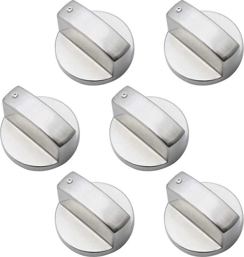 Gasfornuis Knop Metalen Geborsteld 6mm Gasfornuis Controle Knoppen Universele Zilveren Schakelaar Knoppen Oven Schakelaar Koken Oppervlak Controle Sloten Oven