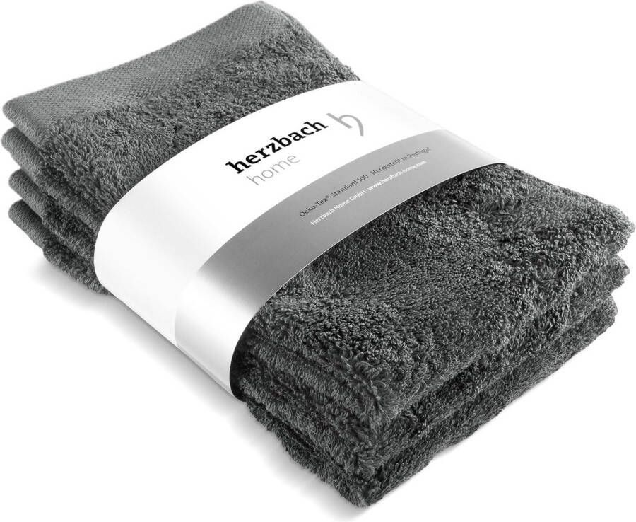Gastenhanddoek 3-delige set 30 x 50 cm (antraciet) – hoogwaardige zachte en absorberende gastendoekjes in premium kwaliteit – 100% natuurlijk katoen