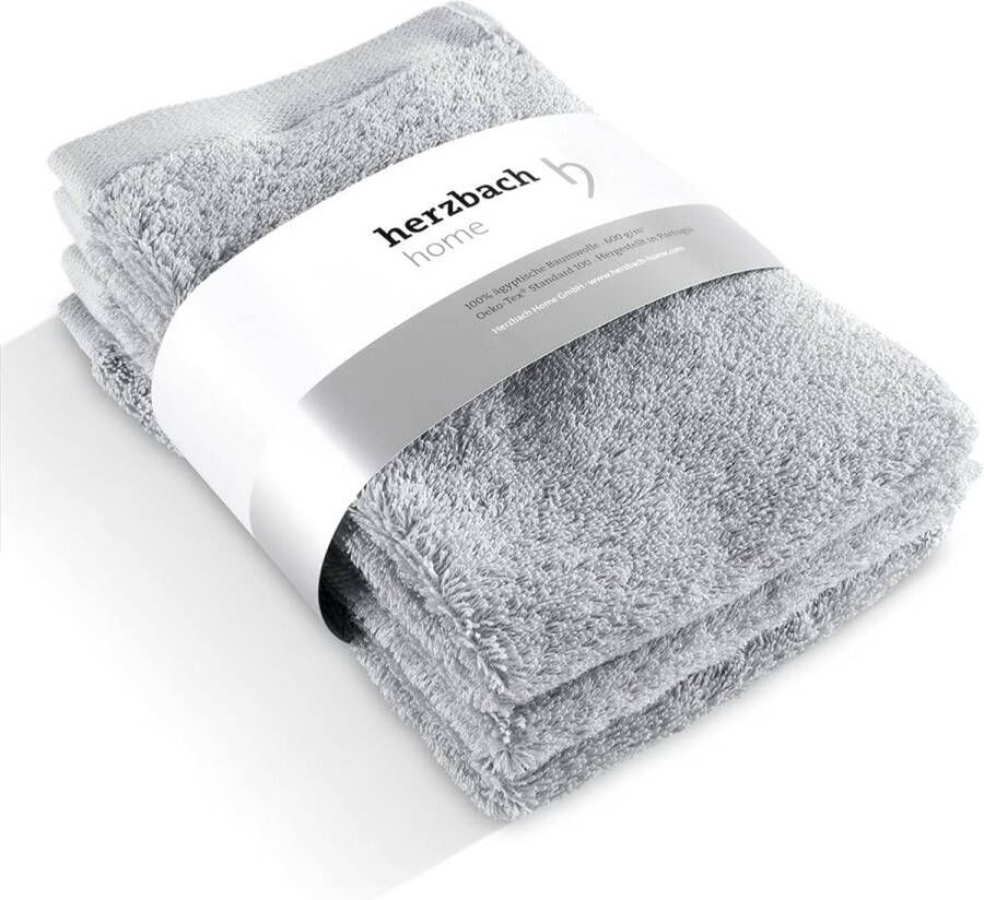 Gastenhanddoek 3-delige set 30 x 50 cm (zilvergrijs) – hoogwaardige zachte en absorberende gastendoekjes in premium kwaliteit – 100% natuurlijk katoen